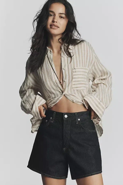 Agolde Lyonne Cinched Waist Shorts In Neutral