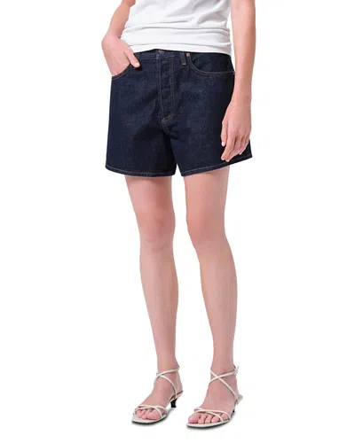 Agolde Leith Low Slung Relaxed Fit Shorts Rinse In Blue