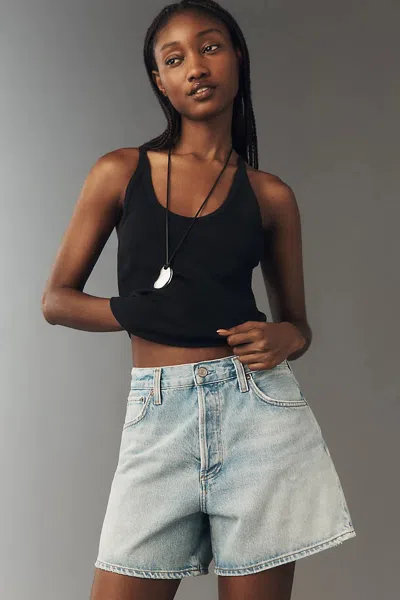 Agolde Leith Shorts In Black