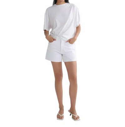 Agolde Leith Vintage Shorts In Marshmellow In White