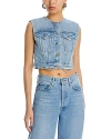 Agolde Leo Cropped Vest In Fray In Fray