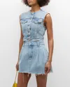 Agolde Leo Cropped Vest In Fray In Fray