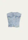 Agolde Leo Cropped Vest In Fray In Fray