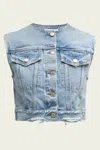 Agolde Leo Cropped Vest In Fray