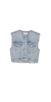 Agolde Leo Cropped Vest In Fray