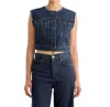 Agolde Denim Cropped Gilet In Multi