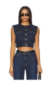 Agolde Leo Crew Neck Vest In Polished In Polished