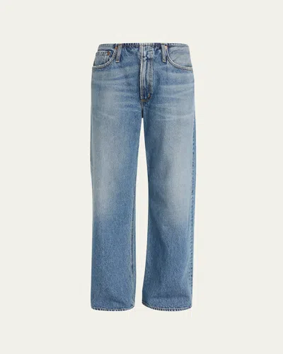 Agolde Lex Low-rise Wide-leg Jeans In Blue