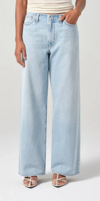 Agolde Lex No Waistband Jeans In Blue