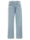 Agolde Blue Jeans With Wide Leg And Logo Patch On The Rear In Blue