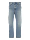 Agolde Curtise Light Blue Five-pocket Jeans With Distress Look In Cotton Man In Light Blue