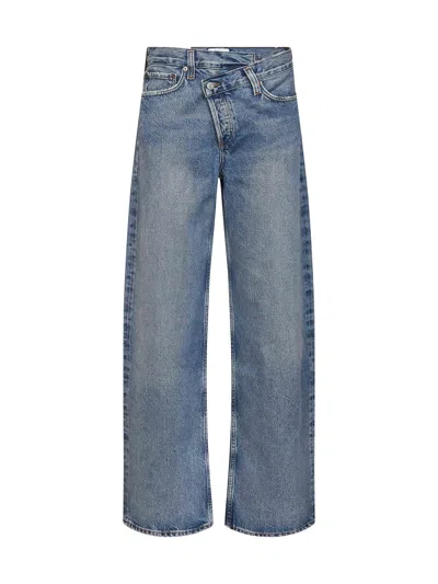 Agolde Light Blue Denim Arc Criss Cross Jeans