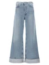 Agolde Womens Baggy Wide-leg Organic Cotton-blend Denim Jeans Libertine In Light Blue