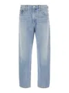 Agolde Wide-leg Light Blue Denim Trousers In Blue