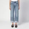 Agolde Fran High Rise Ankle Straight Jeans In Dwell In Light Blue