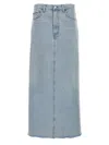 Agolde Hilla Mid-rise Back-slit Maxi Skirt In Practice In Light Blue