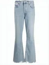 Agolde Light Blue High-waisted Denim Pants With Flared Leg In Blue