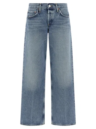 Agolde Light Blue Low Rise Loose Jeans