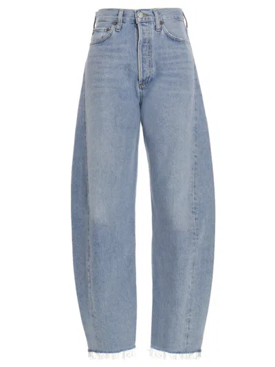 AGOLDE LIGHT BLUE LUNE PIECED JEANS
