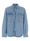 Agolde Camryn Denim Shirt In Light Blue