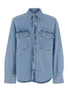Agolde Light Blue Shirt With Classic Collar In Denim Man In Blue