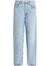 Agolde Low Slung Baggy High Rise Wide Leg Jeans In Shake In Blue