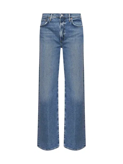 Agolde Light Blue Stretch Denim Harper Straight Jeans