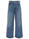 Agolde Light Blue Wide Jeans In Cotton Blend Denim Woman