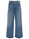 Agolde Light Blue Wide Jeans In Cotton Blend Denim Woman