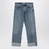 Agolde Fran Invention Low-slung Straight Jeans In Blue