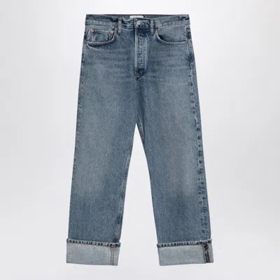 Agolde Light Fran Jeans In Organic Denim With Turn-ups In Blue