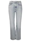 Agolde Light-wash Flared Jeans With Distinctive Fringed Hem In Blue