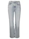 Agolde Light-wash Flared Jeans With Distinctive Fringed Hem In Blue