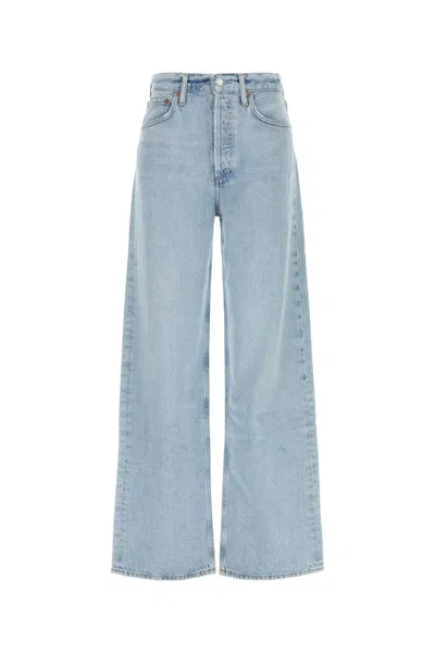 Agolde Lightwash Denim Jeans In Light Blue