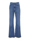 Agolde Blue Jeans With Logo Patch On The Rear And Flared Leg In Blue