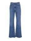 Agolde Blue Jeans With Logo Patch On The Rear And Flared Leg In Blue