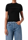 Agolde Lissa Twisted Stretch-jersey T-shirt In Black