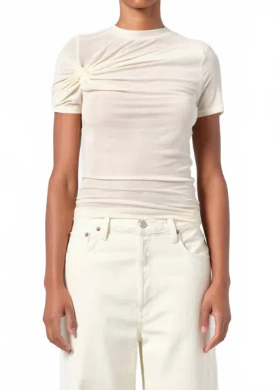 Agolde Lissa Crew Short Sleeve Top In Oat Milk In Neutral