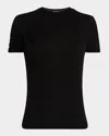 Agolde Lissa Gathered Short-sleeve Tee In Black