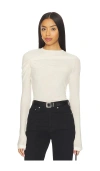 Agolde Lissa Log Sleeve Tee In White