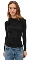 Agolde Lissa Long Sleeve Tee Black In Black