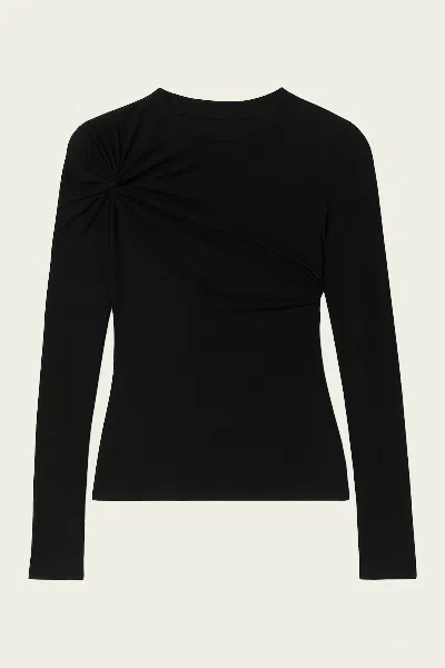 Agolde Lissa Long-sleeve Top In Black
