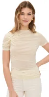 Agolde Lissa Twisted Stretch-jersey T-shirt In Oat Milk
