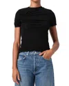 Agolde Lissa Gathered Short-sleeve Tee In Black