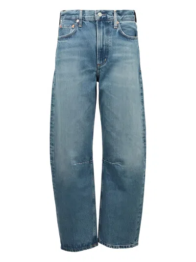 Agolde Logo-patch Jeans In Blue