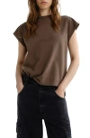 Agolde Long Line Bryce Cap Sleeve T-shirt In Brown