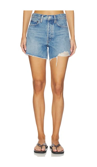 Agolde Long Parker Shorts In Blue