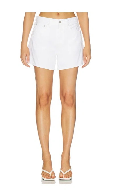 Agolde Long Parker Shorts In White