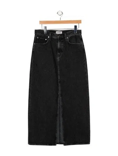 Pre-owned Agolde Long Skirt In Black