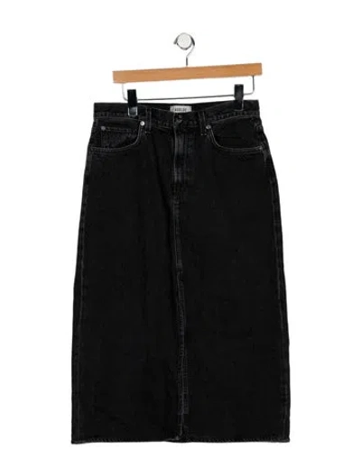Pre-owned Agolde Long Skirt In Black